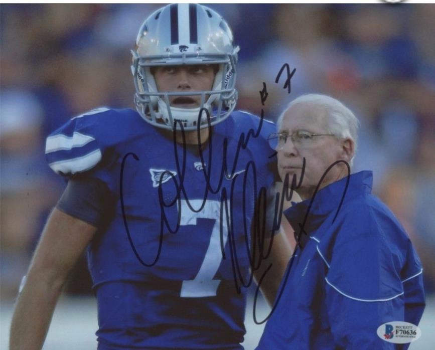 KANSAS STATE WILDCATS QUARTERBACK  COLIN KLEIN 8×10 PHOTO WITH COACH BILL SNYDER