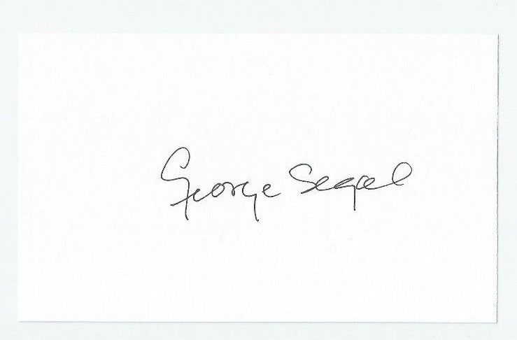 GEORGE SEGAL Signed Index Card Autograph Actor JUST SHOOT ME THE GOLDBERGS