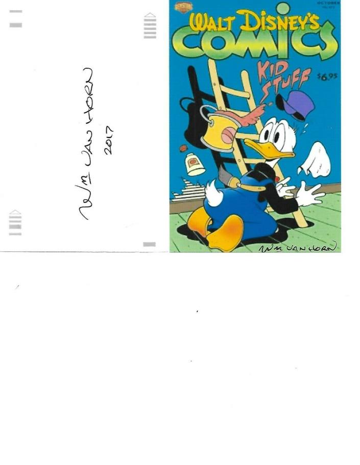 William Van Horn -Cartoonist esp. for Disney -Autographed 4x6 photo