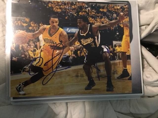 PACERS GEORGE HILL/Aaron Brooks SIGNED AUTOGRAPHED Dual  8X10 PHOTO NBA!