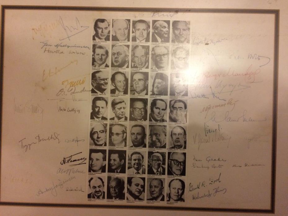 Super Rare One of a KInd 31 Original Signatures from the Helsinki Accords W Docs