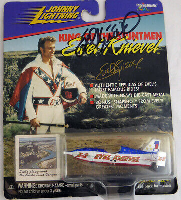 Evel Knievel Autographed 1998 Stuntman Die-cast X-2 Sky Cycle Beckett 128207