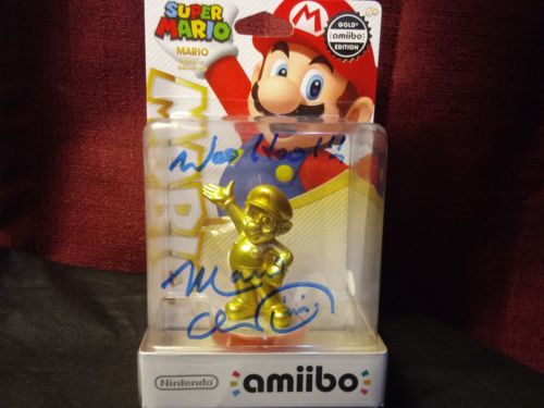 Signed Charles Martinet Super Mario Amiibo Gold Rare Autographed