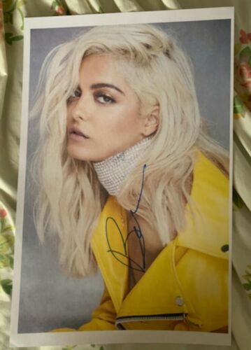 Bebe Rexha Signed Yellow 11x17 Poster Photo