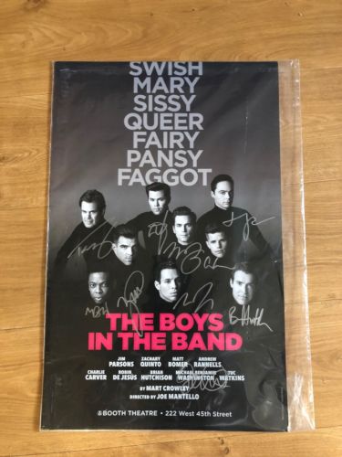The Boys In The Band Signed Poster By Full Cast! JIM PARSONS JOE MANTELLO