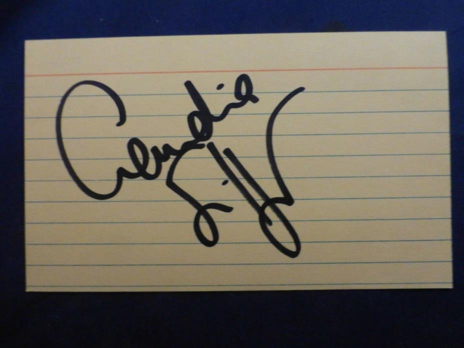 Claudia Schiffer Signed Index Card with COA