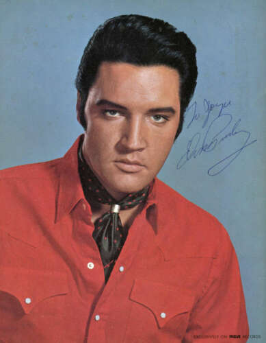 Elvis Presley Signed Autographed 8x10 RCA Color Photograph Beckett BAS MINT 9