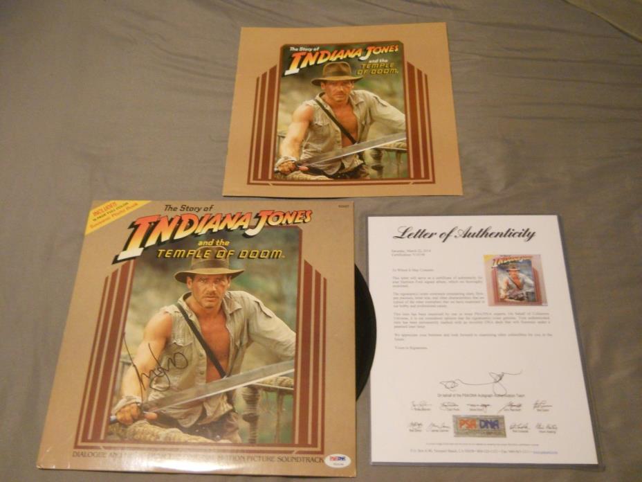 HARRISON FORD SIGNED INDIANA JONES TEMPLE OF DOOM RECORD ALBUM PSA/DNA LOA AUTO