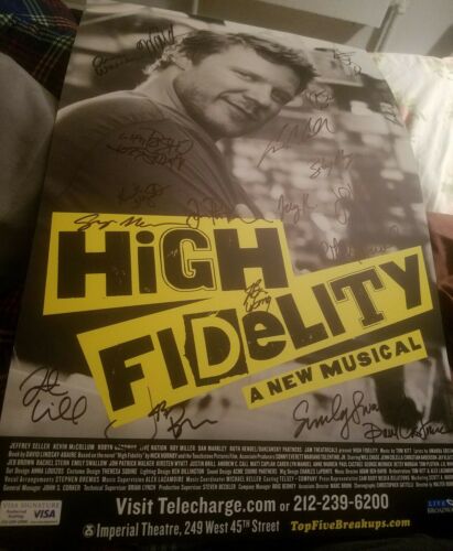 High Fidelity Signed Broadway Poster Will Chase Jenn Colella Christian Anderson