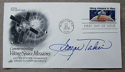 George Takei Signed 1978 Viking Space FDC envelope Sulu on STAR TREK COA