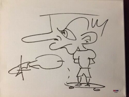 STEVE-O SIGNED 11/14 Canvas SKETCH JACKASS PROOF AUTOGRAPHED Psa Certified