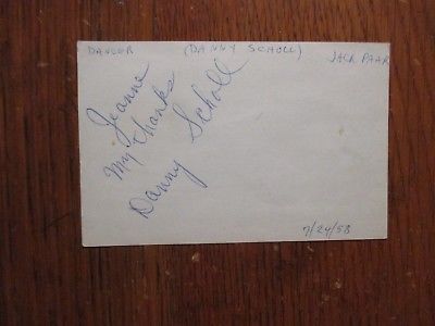 DANNY SCHOLL(Died-1983) (The Ed Sullivan Show)Signed Vintage 3