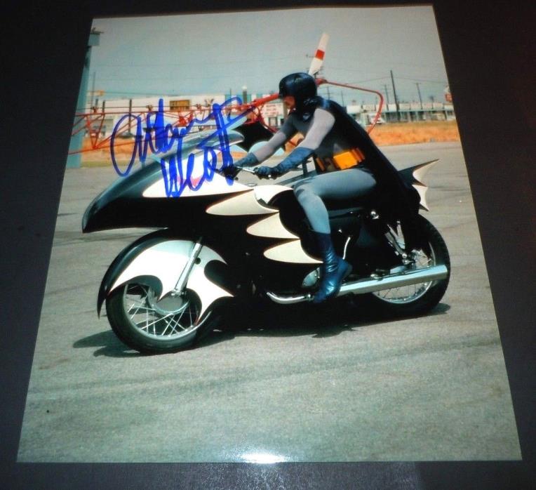 ADAM WEST~Batman~Signed 8x10 Photo~Authentic Autograph~Bruce Wayne~BATBIKE