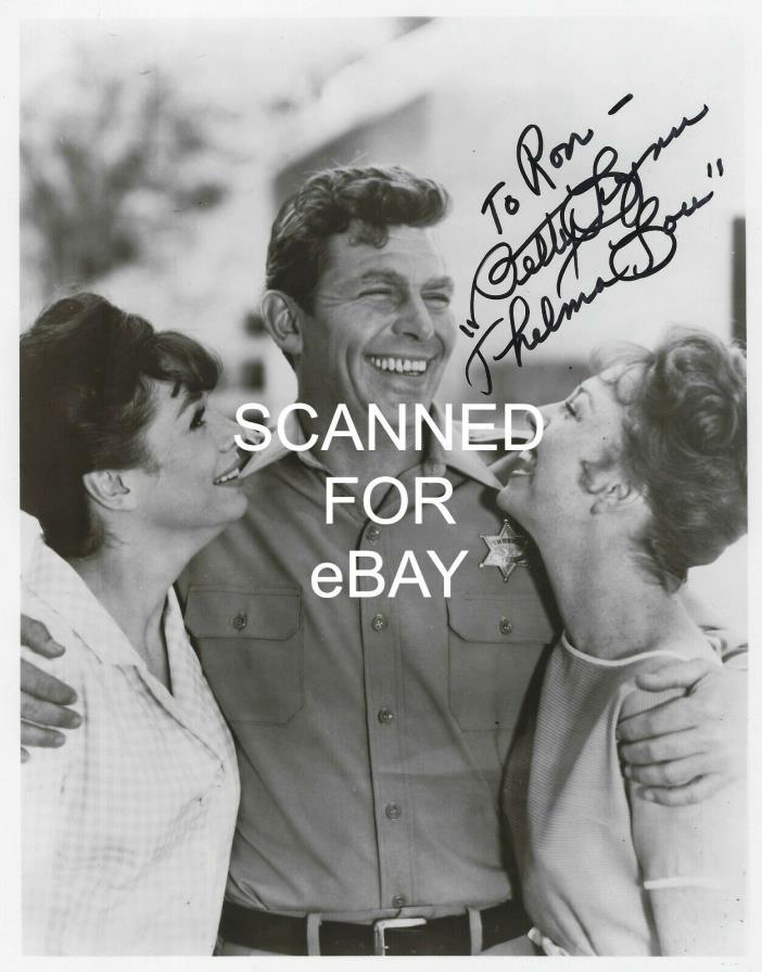 BETTY LYNN SIGNED BLACK AND WHITE GLOSSY PHOTOGRAPH AKA THELMA LOU ON ANDY GRIFF