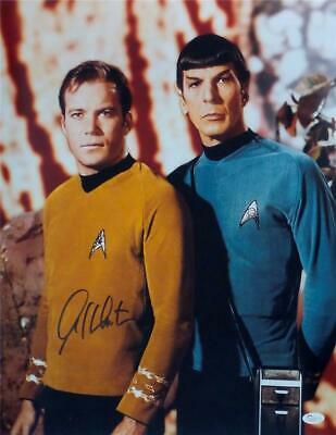 WILLIAM SHATNER SIGNED JSA Autographed HUGE 16x20 PHOTO Star Trek Kirk & Spock 4
