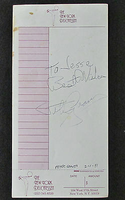 Peter Graves Signed New York Delicatessen Restaurant Check Mission Impossible