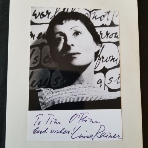 Luise Rainer Autograph Signed Photo affixed to index card