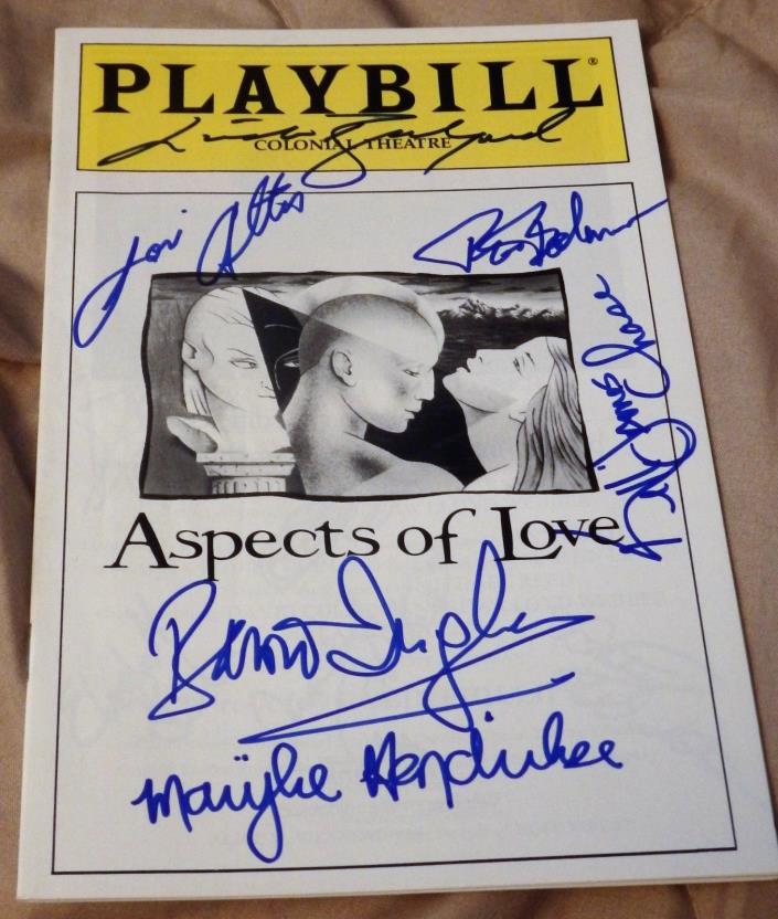 Aspects of Love Signed Playbill: Barrie Ingham/Linda Balgood/Ron Bohmer & Cast