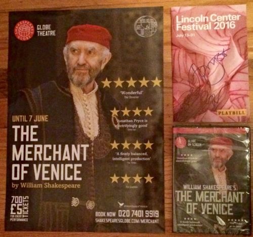 MERCHANT OF VENICE GLOBE POSTER,DVD,BROADWAY AT LINCOLN CENTER SIGNED PLAYBILL