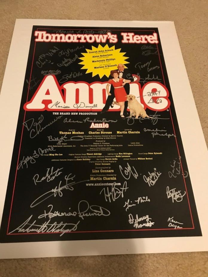 Signed Poster ANNIE 30th Anniversary Broadway Show  25+ Autographs