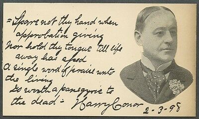 19th Century Actor HARRY CONOR Autograph Quotation Signed