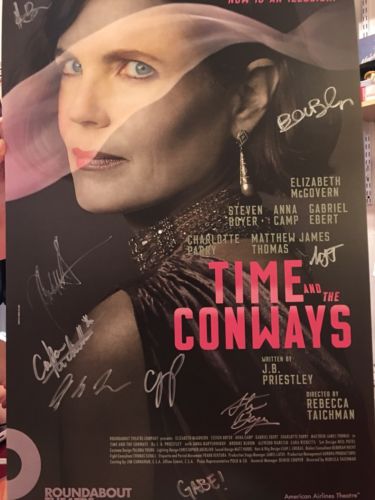 Time And The Conways Full Cast Hand Signed Broadway Poster Window Card Downton