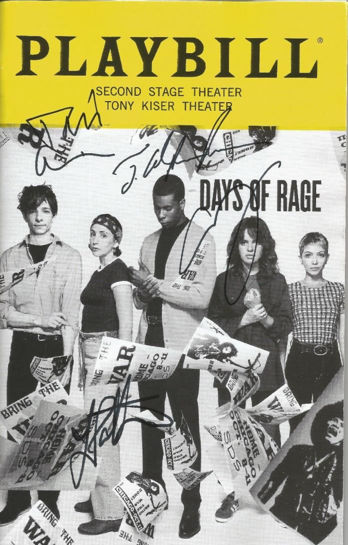 Days of Rage Off-Broadway Playbill SIGNED Tavi Gevinson, Lauren Patten & more