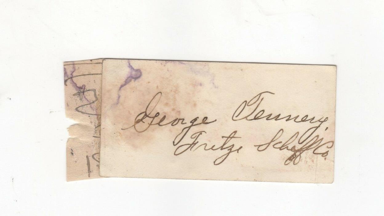George Tennery Signature Autograph Castle Square Opera Co Card Broadway NY 1900
