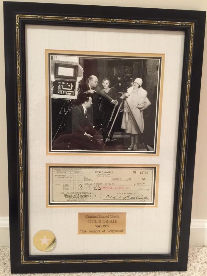 Cecil B. DeMille Autograph Founder of Hollywood Professionally Framed with COA