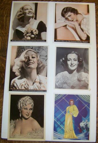 Group of Photographs of 6 Movie Stars Colbert-Crawford-Hopkins-West-