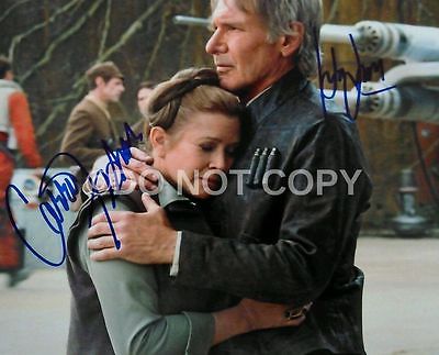 Carrie Fisher Harrison Ford Star Wars Signed Autographed 8x10 Reprint