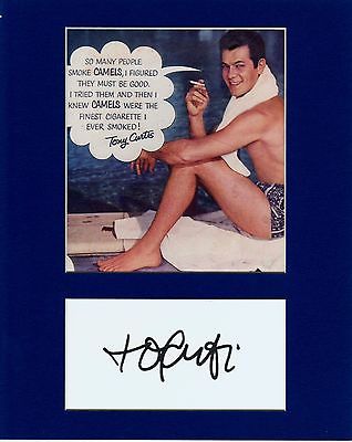 TONY CURTIS  CUSTOM 8 by 10 MATTED REPRINT PHOTO & REPRINT  AUTOGRAPH