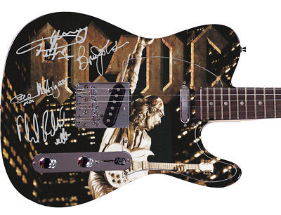 AC/DC  Autographed Signed Custom Graphics Guitar