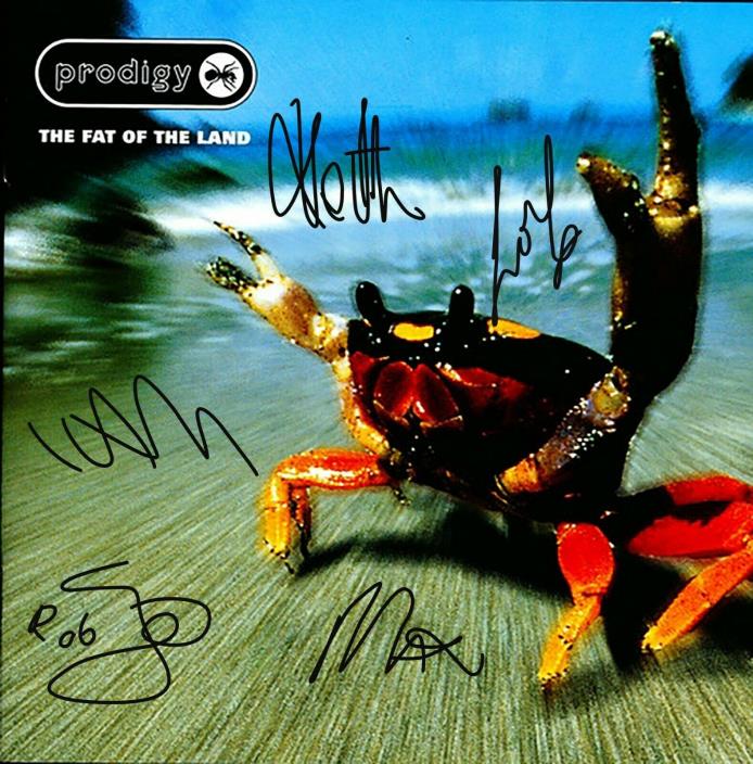 The Prodigy The Fat Of The Land Album Autographed Facsimile Signed LP