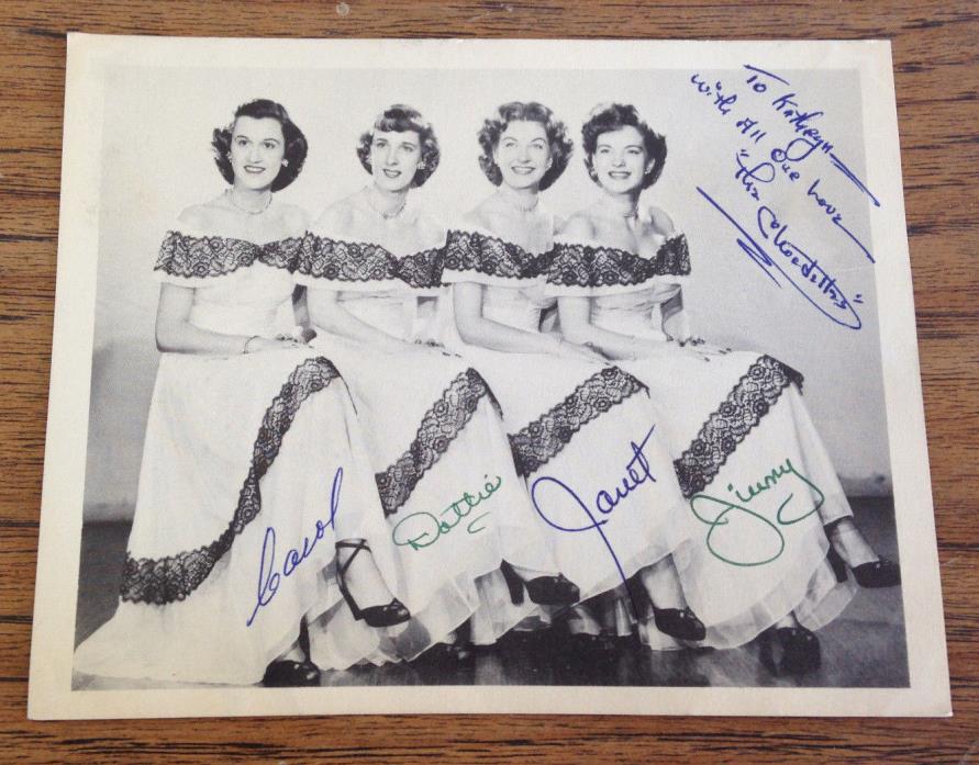 The Chordettes Signed Photo 6 1/2 x 5 1/4