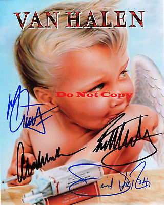 Eddie Van Halen David Lee Roth Alex  Michael autographed 8x10 photograph Reprint