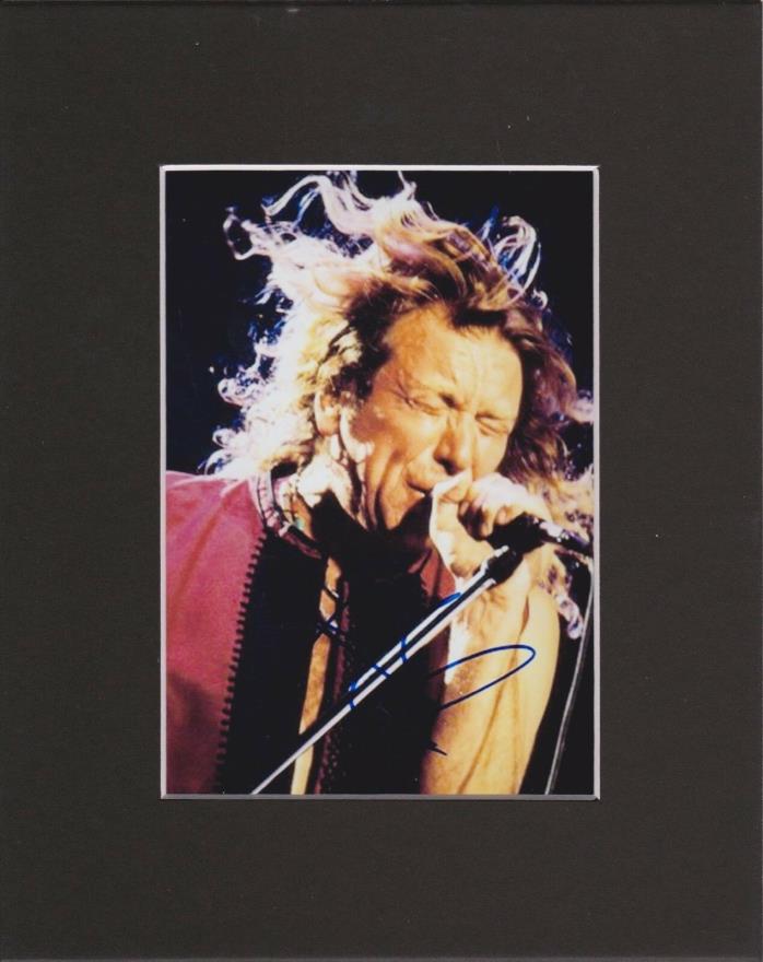 ROBERT PLANT,  8 by 10 MATTED REPRINT PHOTO & AUTOGRAPH   ( PHOTO IS 5 X 7)