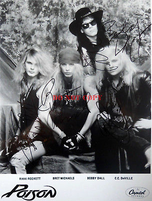 Poison Rock Band Signed 8x10 Autographed Photo rp