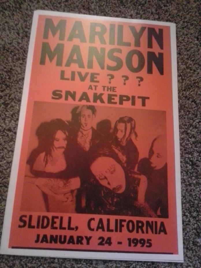 MARILYN MANSON (REPRODUCTION) CONCERT POSTER  ~ JAN 1995 CALIFORNIA