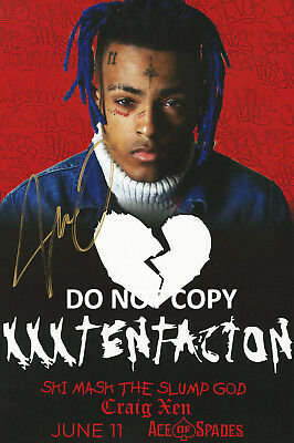 XXXtentacion rapper reprint signed 12x18 poster photo RP