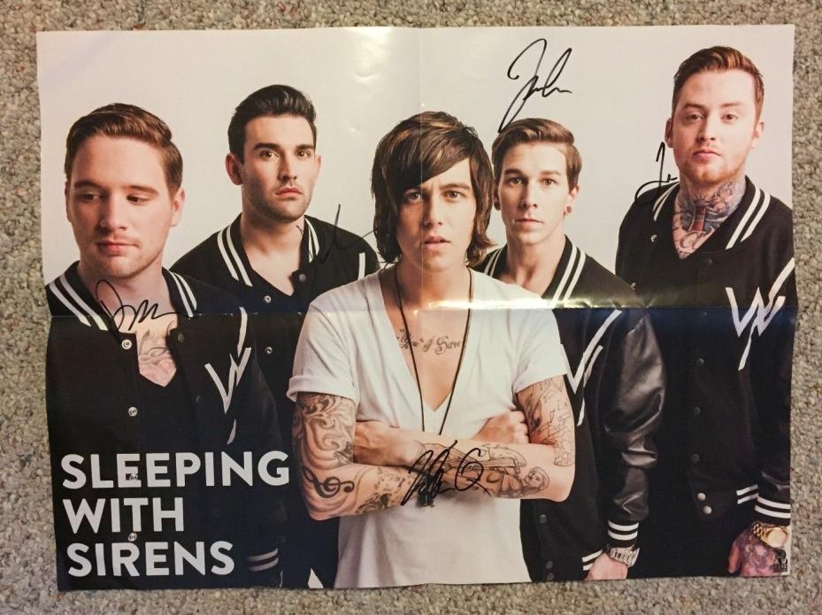 Sleeping with Sirens signed poster of all members- Reprint