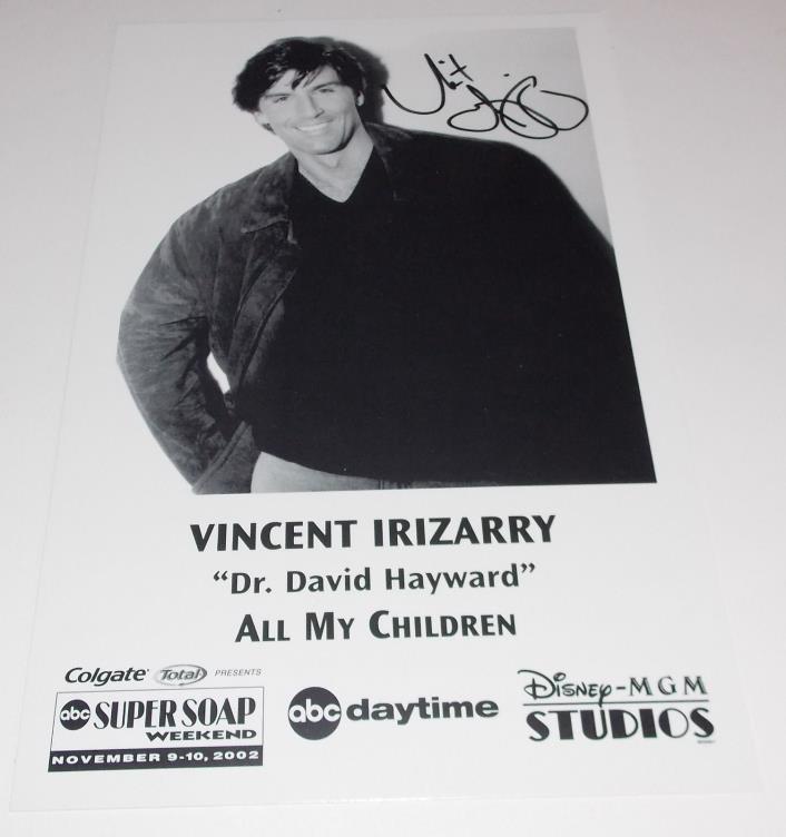Vincent Irizarry Autograph Reprint Photo 9x6 All My Children 2002 Days Our Lives