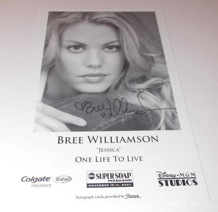 Bree Williamson Autograph Reprint Photo 9x6 One Life Live 2007 General Hospital
