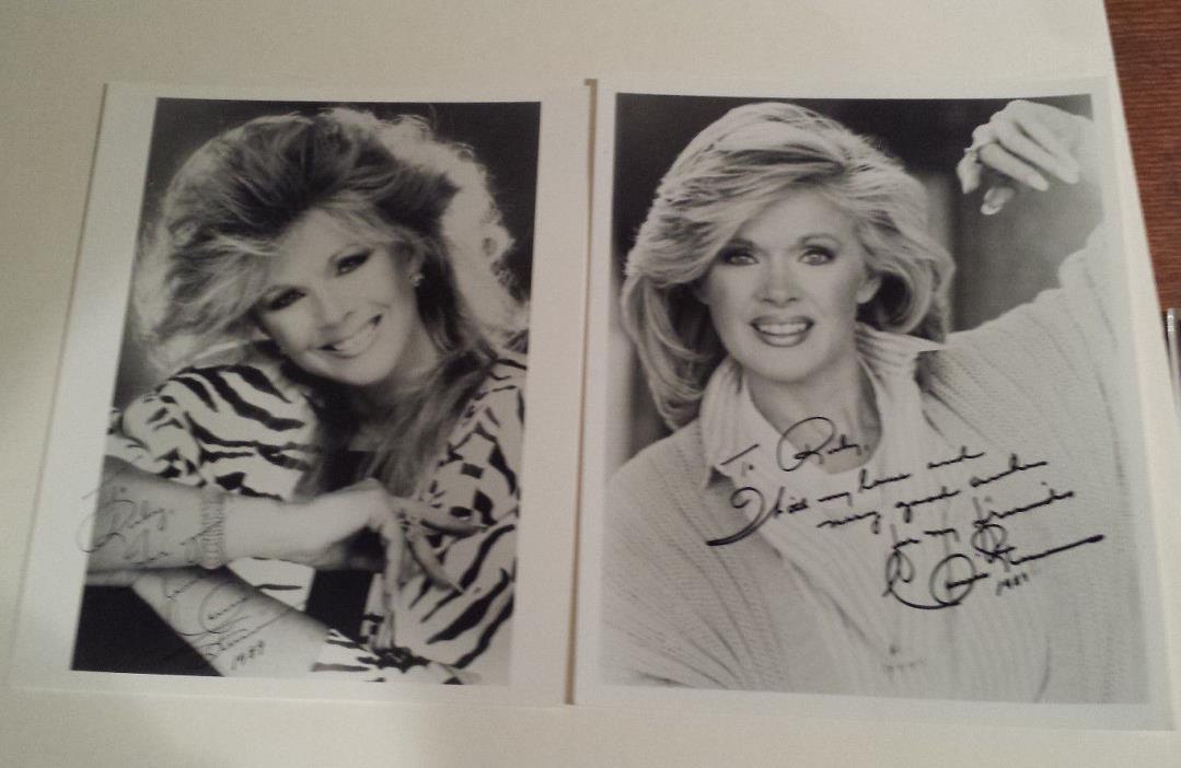 Connie Stevens TV movie star Eddie Fisher signed b/w photo vintage lot 2 1989