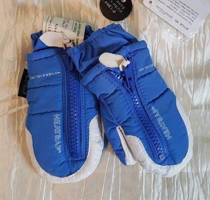 REI Gordini blue baby toddler mittens XXS 12-24 mo. mothers helpers thinsulate