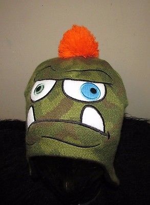 Camo green monster toddler winter cap warm cozy kids winter wear children's cap