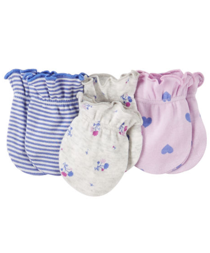 Carter's Baby Girl 3-Pack Mittens (NWT)