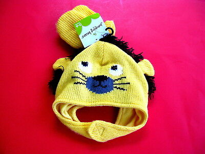New Boy Yellow Lion Fleece Hat & Mittens Set Jumping Beans 0-6 Months NWT