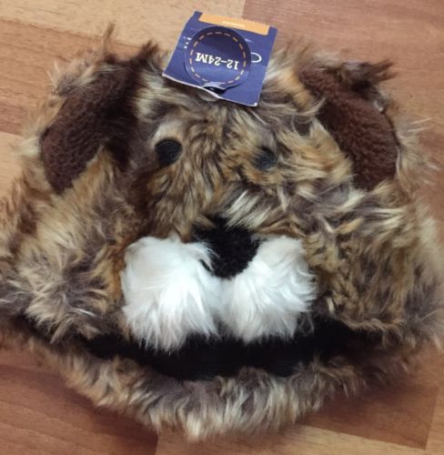 Cherokee Infant Bear Critter Hat W/ Ears Brown Boys Size INF 12-24 Mo.