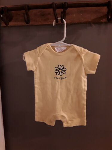 LIFE IS GOOD BABY INFANT ROMPER yellow SIZE 0/3 MONTHS GUC ??FAST SHIP ??